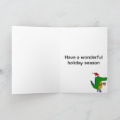 Leuke Alligator in de Cartoon van Kerstmis van het Feestdagen Kaart (Binnen)