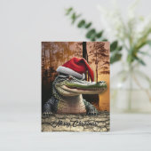 Leuke Alligator in Santa Hat Briefkaart (Staand voorkant)