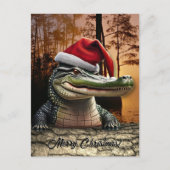 Leuke Alligator in Santa Hat Briefkaart (Voorkant)