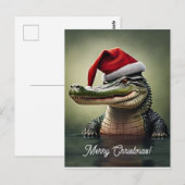 Leuke Alligator in Santa Hat Briefkaart (Voorkant / Achterkant)