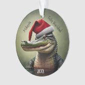 Leuke Alligator in Santa Hat Ornament (voorkant)
