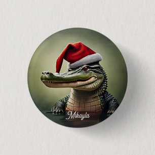 Leuke Alligator in Santa Hat Ronde Button 3,2 Cm