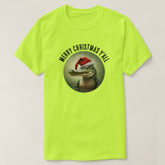 Leuke Alligator in Santa Hat T-shirt (Design voorkant)