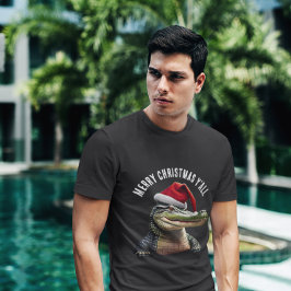 Leuke Alligator in Santa Hat T-shirt