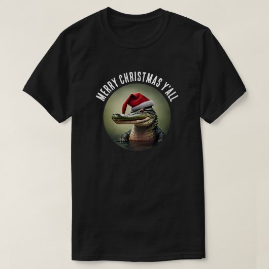Leuke Alligator in Santa Hat T-shirt (Design voorkant)