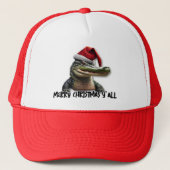 Leuke Alligator in Santa Hat Trucker Pet (Voorkant)