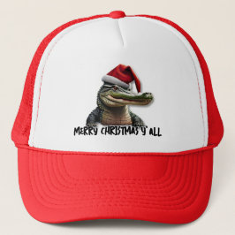 Leuke Alligator in Santa Hat Trucker Pet