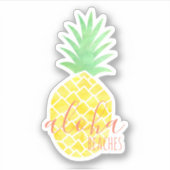 Leuke Aloha stranden Tropische Waterverf Ananas Sticker (Voorkant)