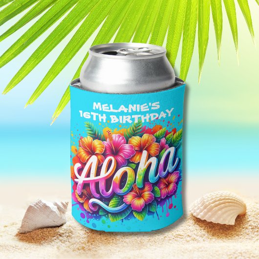 Leuke Aloha Tropical verjaardagsfeestje Blikjeskoeler