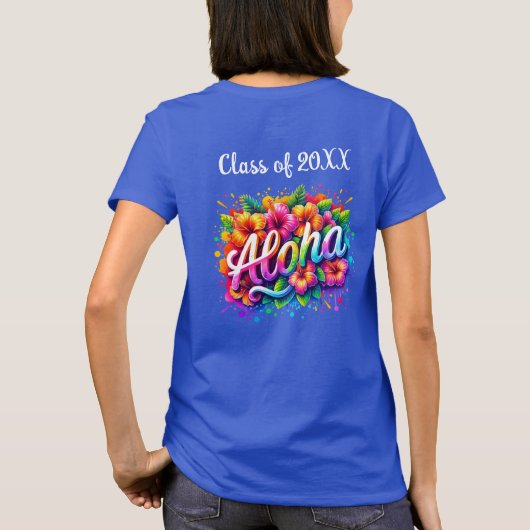 Leuke Aloha Tropische Afstudeerfeest T-shirt (Achterkant)