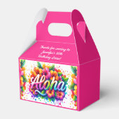 Leuke Aloha Tropische Verjaardag Luau Roze Bedankdoosjes (Achterkant)