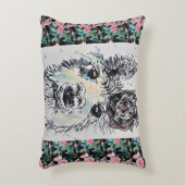 Leuke Alpacca Llama Rozen Waterverf Accent Kussen (Voorkant(Verticaal))