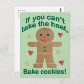 Leuke "Als je de hitte niet kunt nemen" Gingerbrea Briefkaart (Voorkant / Achterkant)