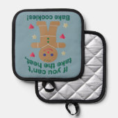 Leuke "Als je de hitte niet kunt nemen" Gingerbrea Pannenlap (Voorkant / Achterkant)