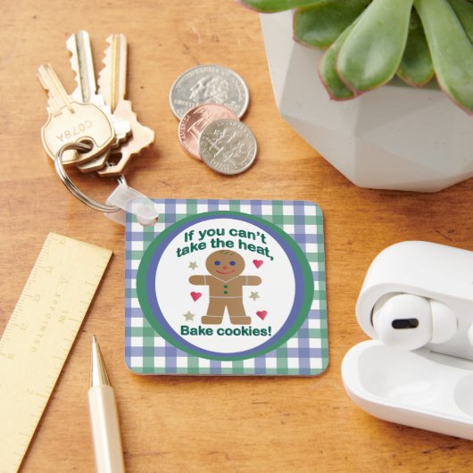 Leuke "Als je de hitte niet kunt nemen" Gingerbrea Sleutelhanger (Bureau)
