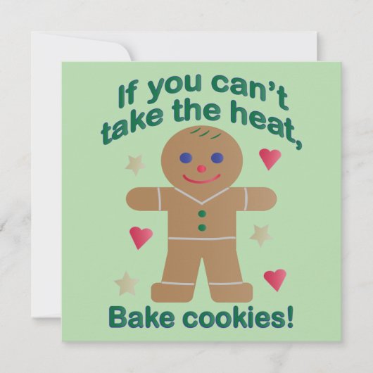 Leuke "Als je de warmte niet aankan" Gemberkoekman Kaart (Voorkant)