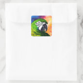 Leuke Amazon Parrot Artwork Vierkante Sticker (Tas)
