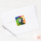 Leuke Amazon Parrot Artwork Vierkante Sticker (Envelop)