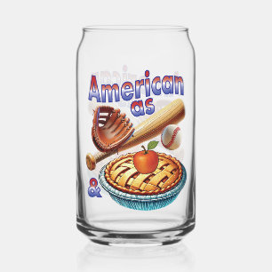 Leuke Amerikaan als honkbal en appeltaart Blikvorm Glas