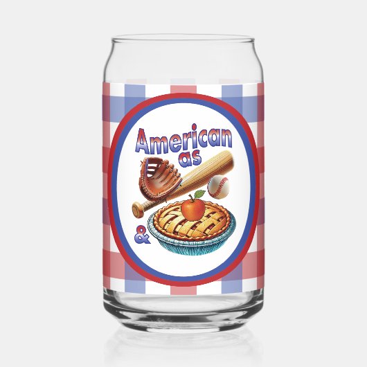 Leuke Amerikaan als honkbal en appeltaart Blikvorm Glas (Voorkant)
