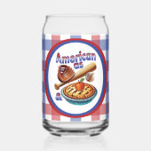 Leuke Amerikaan als honkbal en appeltaart Blikvorm Glas (Achterkant)