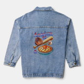 Leuke Amerikaan als honkbal en appeltaart Denim Jacket (Achterkant)