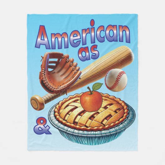 Leuke Amerikaan als honkbal en appeltaart Fleece Deken (Voorkant)