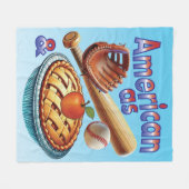 Leuke Amerikaan als honkbal en appeltaart Fleece Deken (Voorkant (Horizontaal))