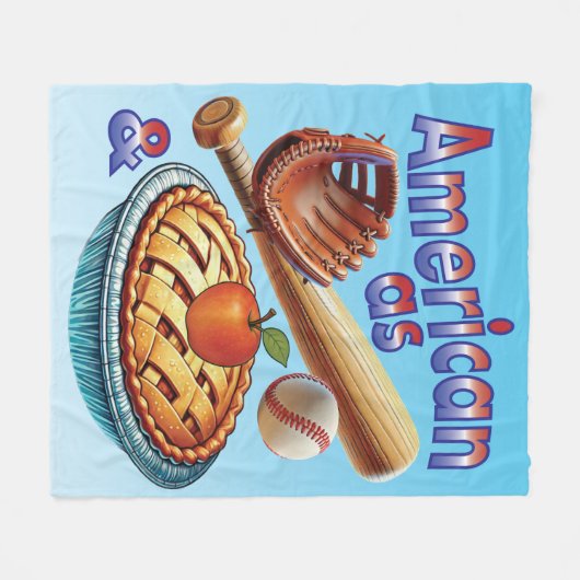 Leuke Amerikaan als honkbal en appeltaart Fleece Deken (Voorkant (Horizontaal))