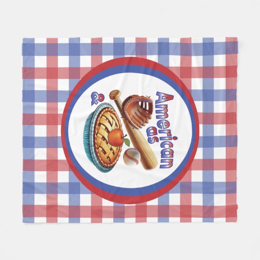 Leuke Amerikaan als honkbal en appeltaart Fleece Deken (Voorkant (Horizontaal))