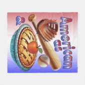 Leuke Amerikaan als honkbal en appeltaart Fleece Deken (Voorkant (Horizontaal))