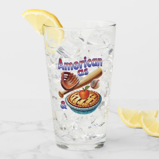 Leuke Amerikaan als honkbal en appeltaart Glas (Voorkant ijs)