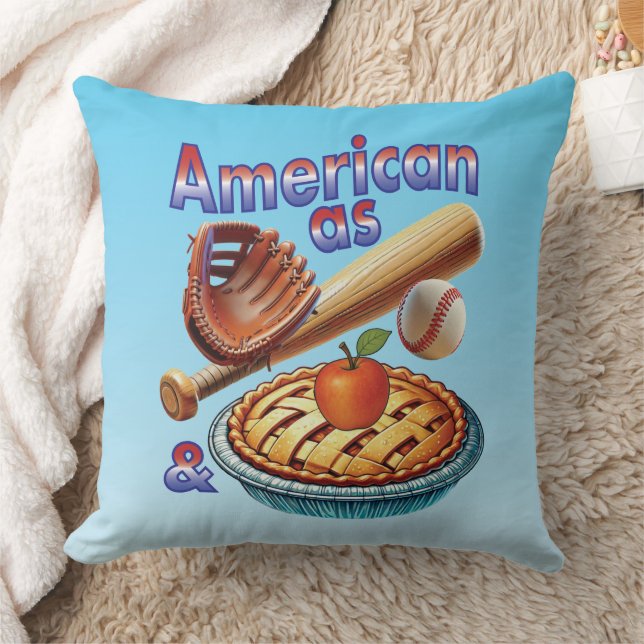 Leuke Amerikaan als honkbal en appeltaart Kussen (Deken)
