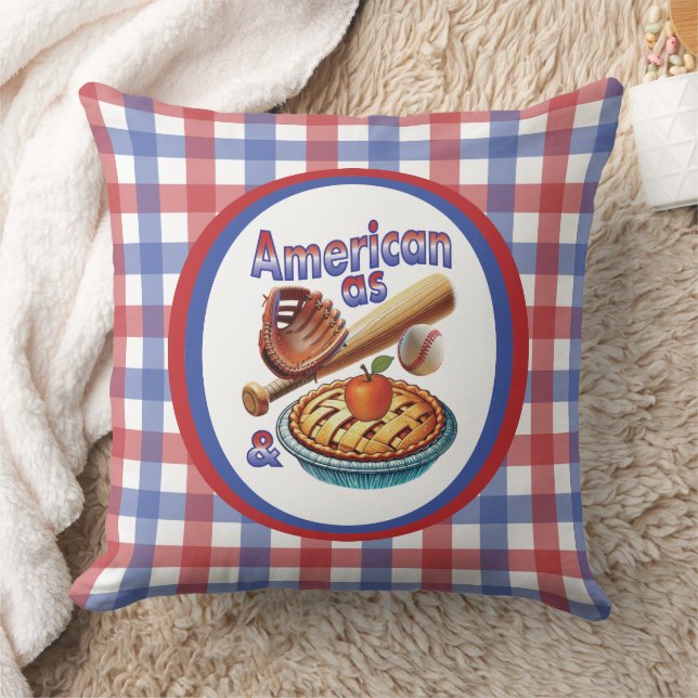 Leuke Amerikaan als honkbal en appeltaart Kussen (Deken)