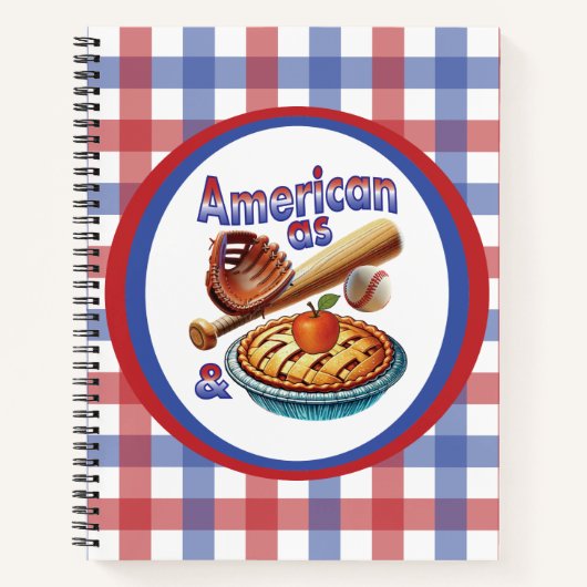 Leuke Amerikaan als honkbal en appeltaart Notitieboek (Voorkant)