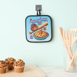 Leuke Amerikaan als honkbal en appeltaart Pannenlap