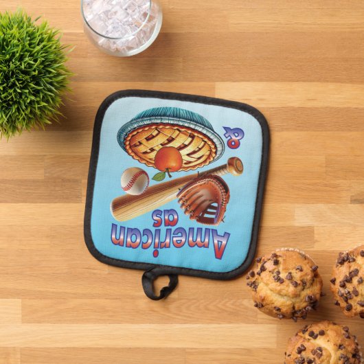 Leuke Amerikaan als honkbal en appeltaart Pannenlap (Top down)