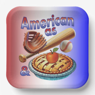 Leuke Amerikaan als honkbal en appeltaart Papieren Bordje