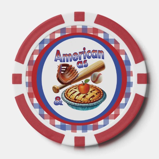 Leuke Amerikaan als honkbal en appeltaart Poker Chips (Voorkant)