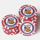 Leuke Amerikaan als honkbal en appeltaart Poker Chips (Opstapeling)