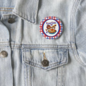 Leuke Amerikaan als honkbal en appeltaart Ronde Button 5,7 Cm (In situ)