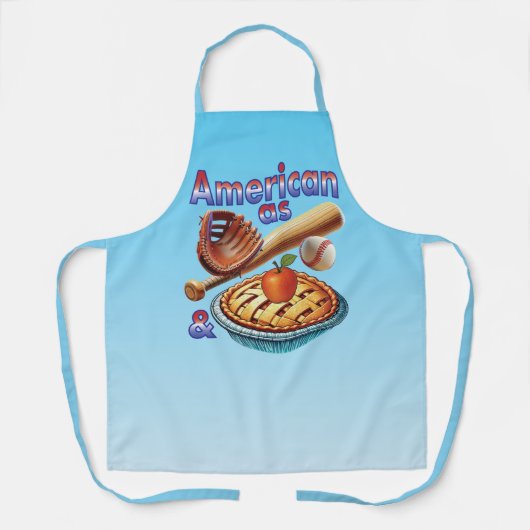 Leuke Amerikaan als honkbal en appeltaart Schort (Voorkant)