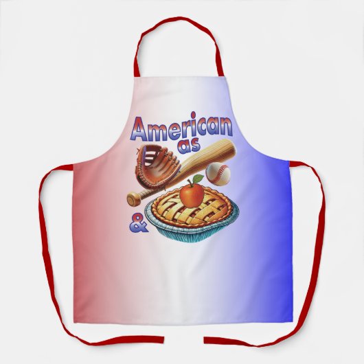 Leuke Amerikaan als honkbal en appeltaart Schort (Voorkant)
