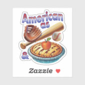 Leuke Amerikaan als honkbal en appeltaart Sticker (Vel)