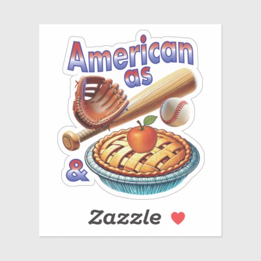 Leuke Amerikaan als honkbal en appeltaart Sticker (Vel)