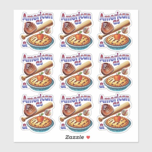 Leuke Amerikaan als honkbal en appeltaart Sticker (Vel)