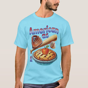 Leuke Amerikaan als honkbal en appeltaart T-shirt