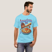 Leuke Amerikaan als honkbal en appeltaart T-shirt (Voorkant volledig)