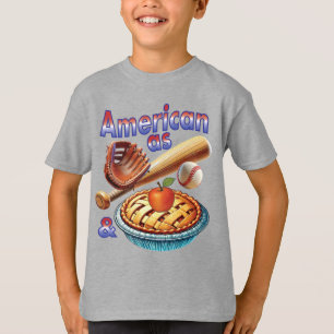 Leuke Amerikaan als honkbal en appeltaart T-shirt