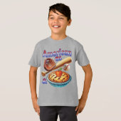 Leuke Amerikaan als honkbal en appeltaart T-shirt (Voorkant volledig)